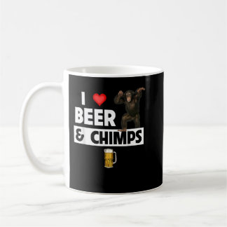 Caneca De Café Eu adoro cerveja e chimpanzés, Bebendo Chimpanzee