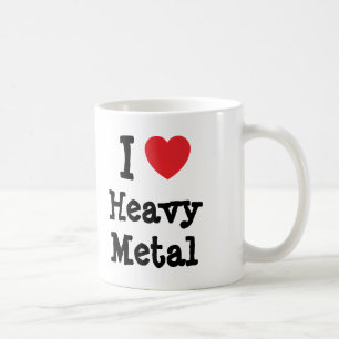Caneca De Café Eu adoro coração de Heavy Metal personalizado