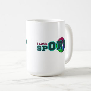 Caneca De Café Eu Adoro Esporte