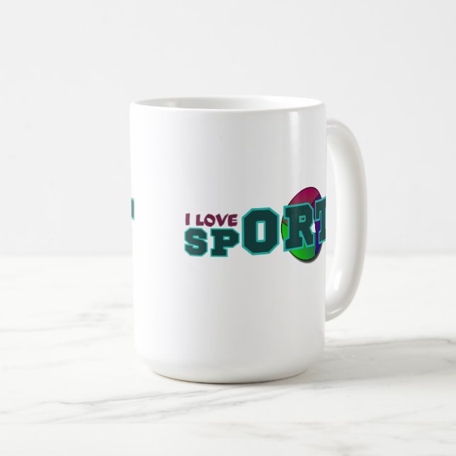 Caneca De Café Eu Adoro Esporte (Frente Esquerda)