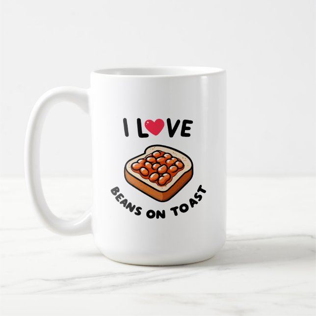 Caneca De Café Eu adoro feijões na torrada (Esquerda)