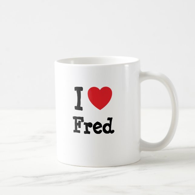 Caneca De Café Eu adoro Fred Heart Shirt (Direita)