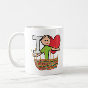 Caneca De Café Eu Adoro Fritação De Cesta