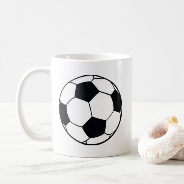 Caneca De Café Eu adoro futebol (futebol) coração do jogo: Eu ado (Com Donut)