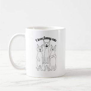Caneca De Café Eu adoro gatos engraçados. Perfeito para amantes d