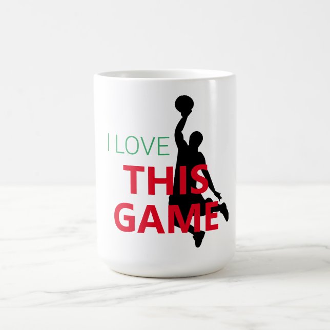 Caneca De Café Eu adoro jogo de basquete (Centro)