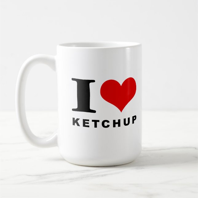 Caneca De Café Eu adoro ketchup (Esquerda)