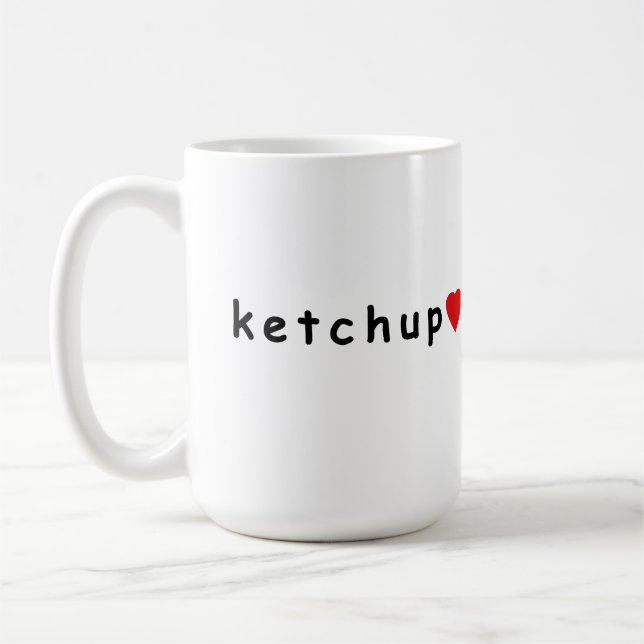 Caneca De Café Eu adoro ketchup (Esquerda)