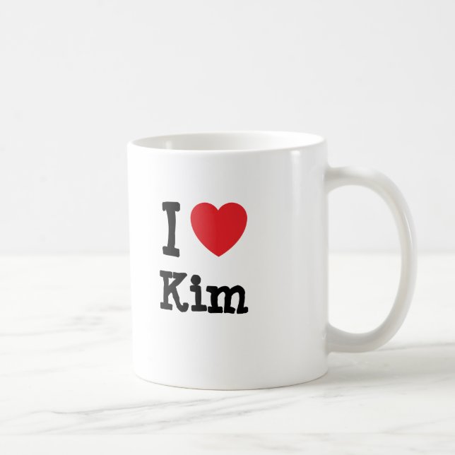 Caneca De Café Eu adoro Kim Heart-Shirt (Direita)