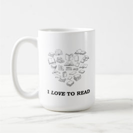 Caneca De Café Eu Adoro Ler