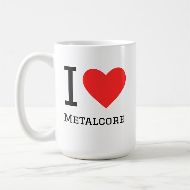 Caneca De Café Eu adoro metalcore (Esquerda)