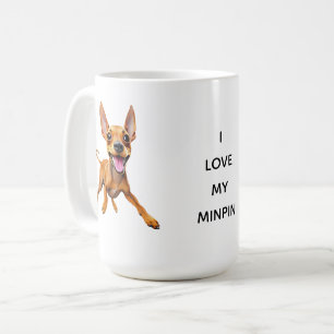 Caneca De Café EU ADORO MEU pai mindinho mindinho de pinscher cão