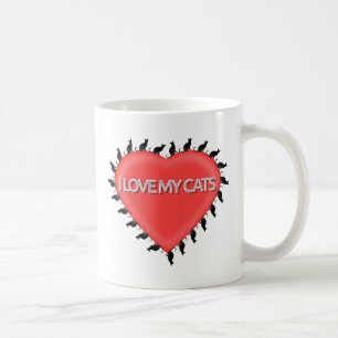 Caneca De Café Eu Adoro Meus Gatos