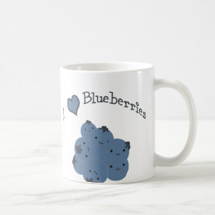 Caneca De Café Eu adoro mirtilos