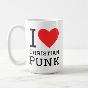 Caneca De Café Eu adoro o adesivo de quadrado cristão punk
