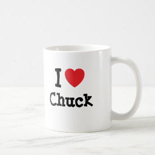 Caneca De Café Eu adoro o Chuck coração personalizado personali
