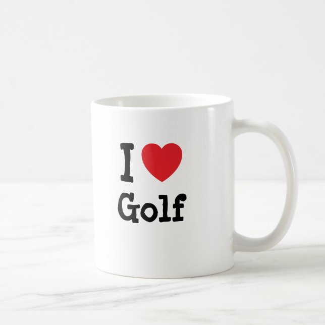 Caneca De Café Eu adoro o coração de Golf personalizado (Direita)