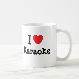 Caneca De Café Eu adoro o coração de Karaoke personalizado