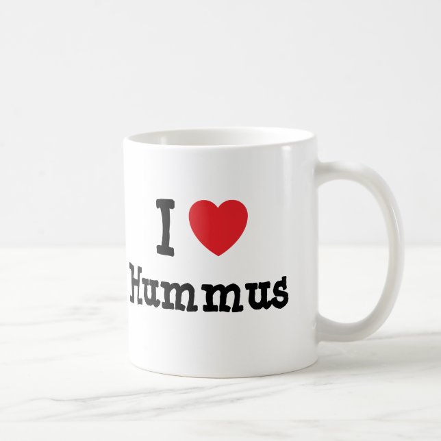Caneca De Café Eu adoro o coração Hummus T-Shirt (Direita)