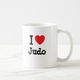 Caneca De Café Eu adoro o Judo Heart personalizado personalizado