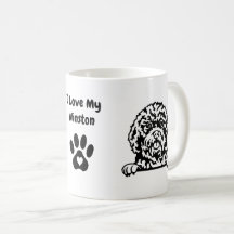Eu adoro o meu CAVAPO | Nome e Paw Imprimir Mug de