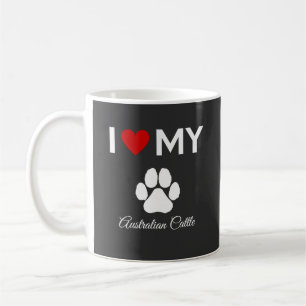 Caneca De Café Eu adoro o meu nome de cão australiano Gado