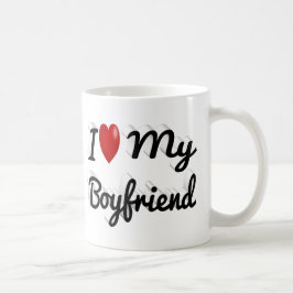 Caneca De Café Eu adoro o meu texto preto Namorado