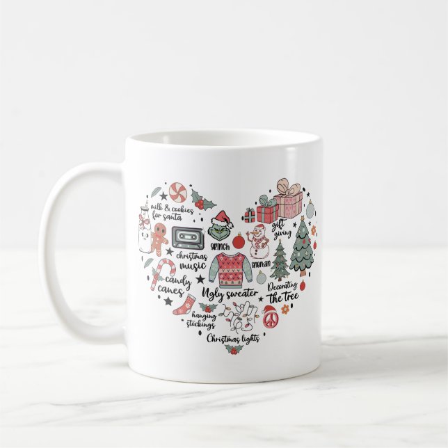 Caneca De Café Eu adoro o Natal: Festivo (Esquerda)