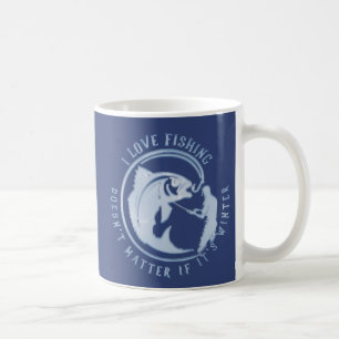 Caneca De Café Eu adoro pescar, não importa se é inverno T-Sh