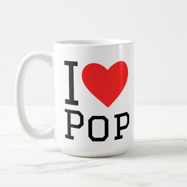 Caneca De Café Eu adoro pop (Esquerda)