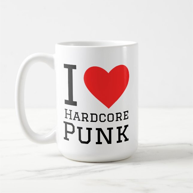 Caneca De Café Eu adoro punk duro (Esquerda)