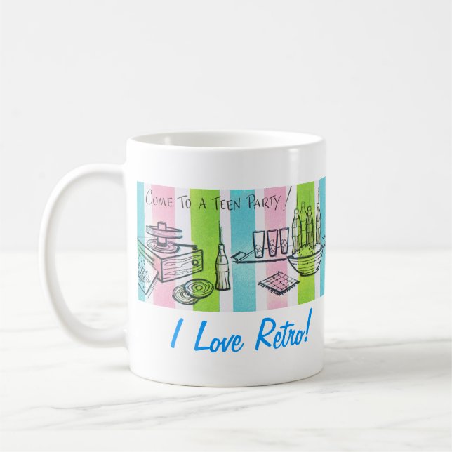 Caneca De Café Eu Adoro Retro Teen Convide (Esquerda)