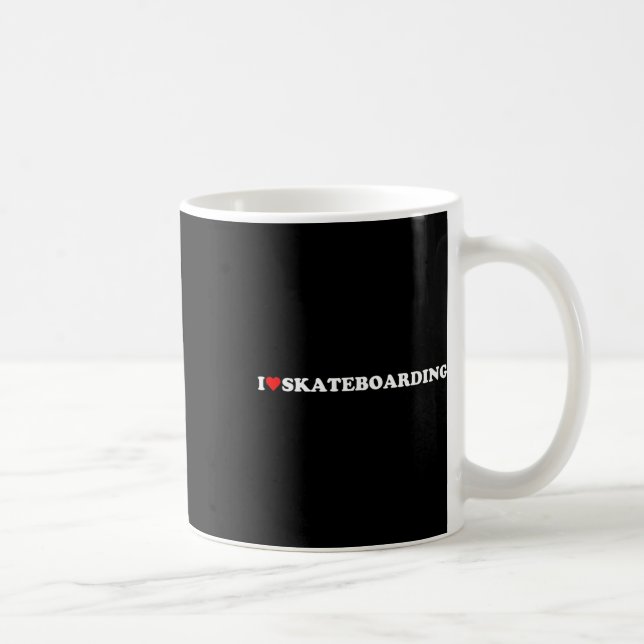 Caneca De Café Eu Adoro Skate Eu Amo Skate Hob  (Direita)