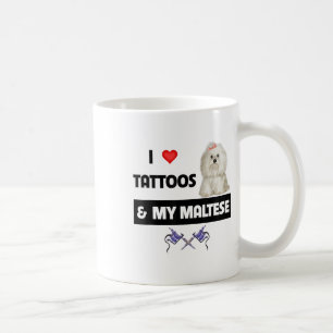 Caneca De Café Eu Adoro Tatuagens E Meu Cachorro Maltipoo Pai Mãe