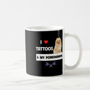 Caneca De Café Eu Adoro Tatuagens E Meu Cachorro Pomeraniano Corp