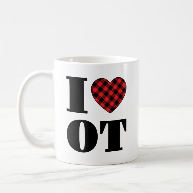 Caneca De Café Eu Adoro Terapia Ocupacional (Esquerda)