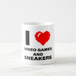 Caneca De Café Eu adoro videos games e tênis