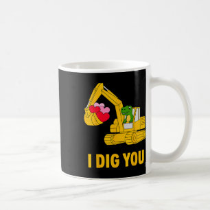 Caneca De Café Eu Adoro Você Bonito Escavadeira Dinossauro Crianç