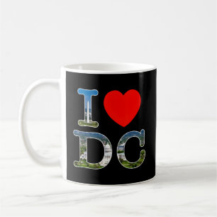 Caneca De Café Eu Adoro Washington Wa Dc Font