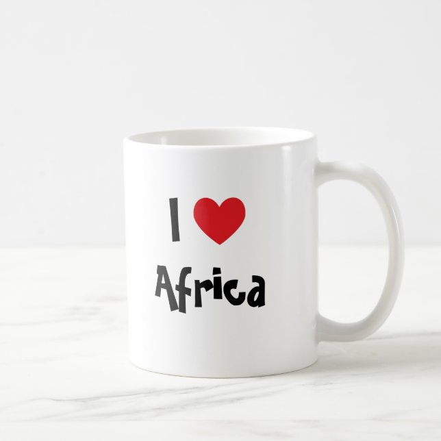 Caneca De Café Eu Amo a África (Direita)