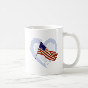 Caneca De Café Eu amo a América - bandeira americana