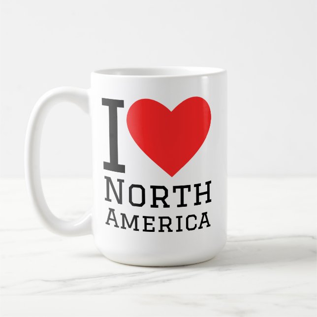 Caneca De Café Eu amo a América do Norte (Esquerda)
