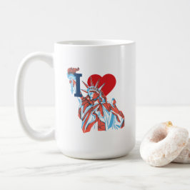 Caneca De Café Eu Amo a América Estátua da Liberdade Quatro de Ju