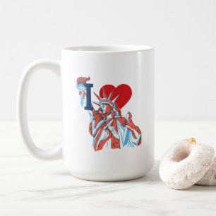 Caneca De Café Eu Amo a América Estátua da Liberdade Quatro de Ju