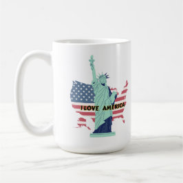 Caneca De Café Eu amo a América - Liberdade e Orgulho T-Shirt