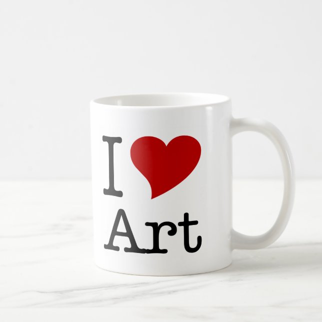 Caneca De Café Eu amo (a arte do coração de I) (Direita)