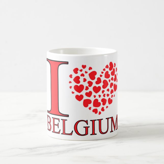 Caneca De Café Eu amo a Bélgica (Centro)