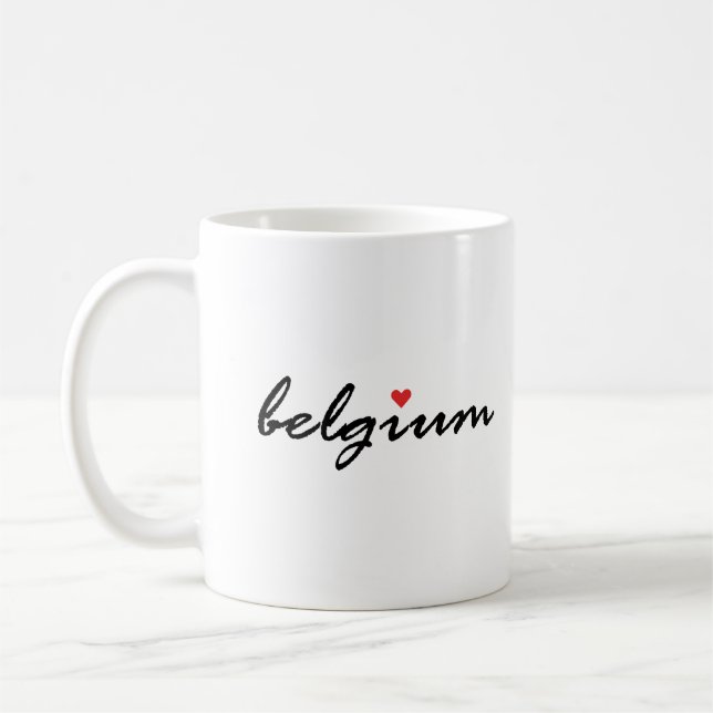 Caneca De Café Eu amo a Bélgica (Esquerda)
