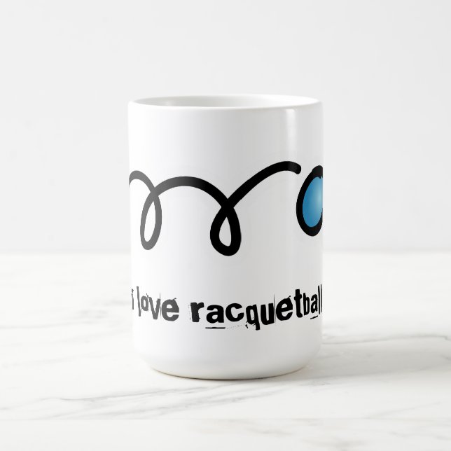 Caneca De Café Eu amo a caneca do café do racquetball (Centro)