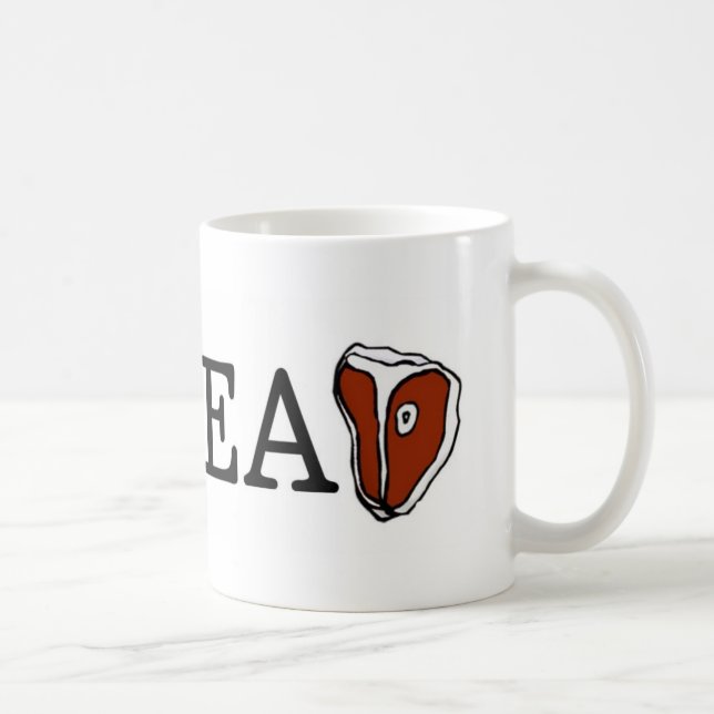 Caneca De Café Eu amo a carne (Direita)